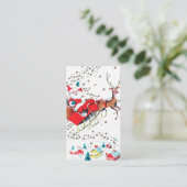 Retro vintonage Kerstmis — bericht toevoegen Visitekaartje (Staand voorkant)