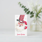 Retro vintonage Kerstmis — bericht toevoegen Visitekaartje (Staand voorkant)