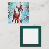 Retro vintonijnrender vierkante visitekaartje (Voorkant / Achterkant)