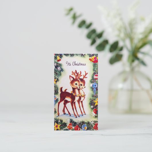 Retro vintonijnrender visitekaartje (Staand voorkant)