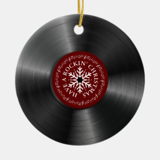 Retro Vinyl Album  Kerstmis Keramisch Ornament (Voorkant)
