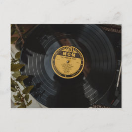 Retro Vinyl bruiloft uitnodiging - Let There Be Lo Briefkaart