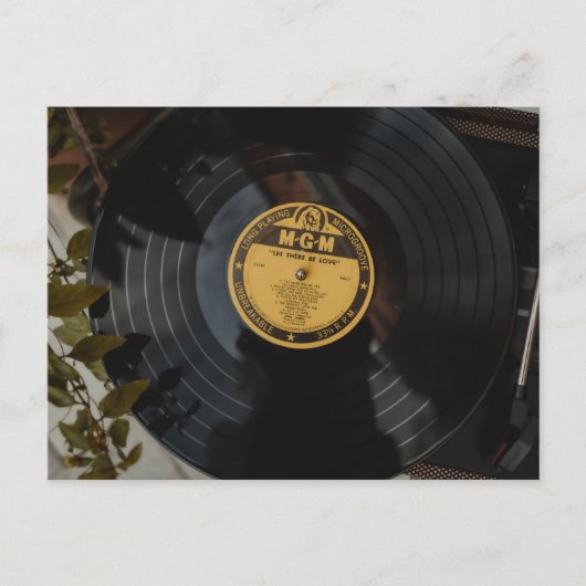 Retro Vinyl Faire-part de mariage - Qu'Il Y Ait Am (Devant)