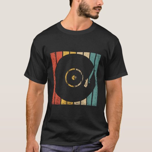 Retro Vinyl LP Records -  vinyls T-shirt (Voorkant)