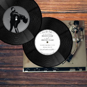Retro Vinyl Muziek Record Huwelijk Save the Date Kaart