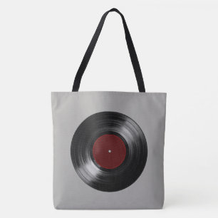 Retro vinyl muziek tote bag