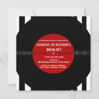 Retro Vinyl Plaat | Moderne Trouw Uitnodiging
