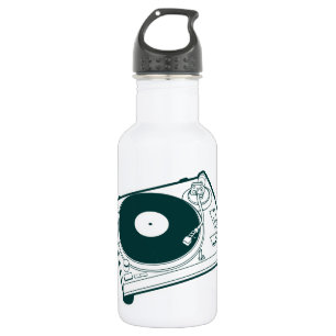 Retro Vinyl Platenspeler Draaitafel Kunst Waterfles