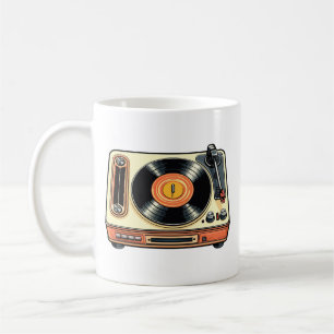 Retro Vinyl Platenspeler Koffiemok