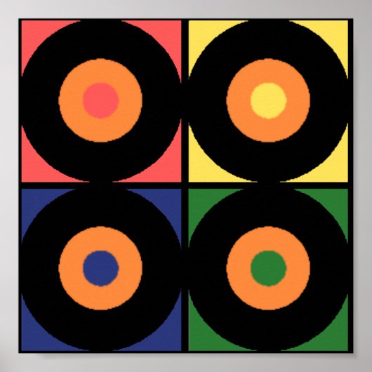 Retro Vinyl Pop Print (Voorkant)