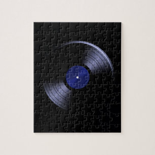 Retro Vinyl Record Album in Blue Legpuzzel