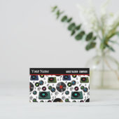 Retro Vinyl Record Albums Muziek Professioneel Visitekaartje (Staand voorkant)