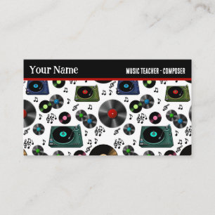 Retro Vinyl Record Albums Muziek Professioneel Visitekaartje