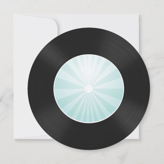 Retro Vinyl Record Anniversaire Fête Invitation (Dos)