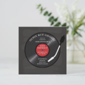 Retro Vinyl Record Anniversaire Fête Invitation (Debout devant)