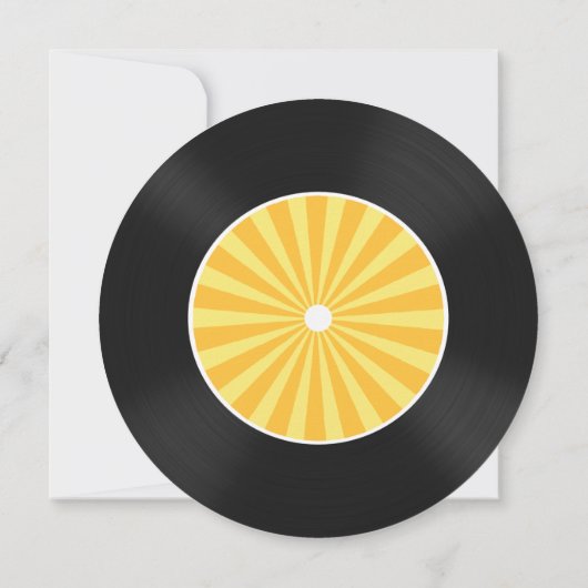Retro Vinyl Record Anniversaire Fête Invitation (Dos)