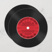 Retro Vinyl Record Anniversaire Fête Invitation (Devant / Derrière)
