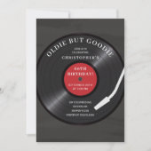 Retro Vinyl Record Anniversaire Fête Invitation (Devant)