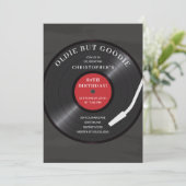 Retro Vinyl Record Anniversaire Fête Invitation (Debout devant)