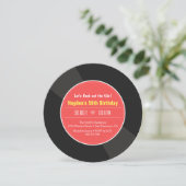Retro Vinyl Record Anniversaire Fête Invitations (Debout devant)