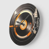 Retro Vinyl Record Art Grote Klok (Hoek)