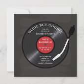 Retro Vinyl Record Birthday Party Invitation Kaart (Voorkant)