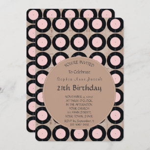 Retro Vinyl Record Birthday Party Invitation Kaart