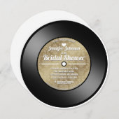 Retro Vinyl Record Bridal Shower Invitation (Devant / Derrière)