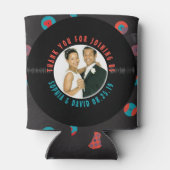 Retro Vinyl Record bruiloft Favor Foto bedankt Blikjeskoeler (Achterkant)