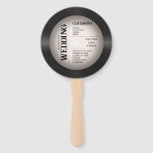 Retro Vinyl Record Bruiloft Programma Handwaaier (Voorkant)