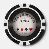 Retro Vinyl Record Casino Familie Bruiloft Poker Chips (Voorkant)