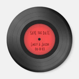 Retro Vinyl Record De datummagneet opslaan Magneet