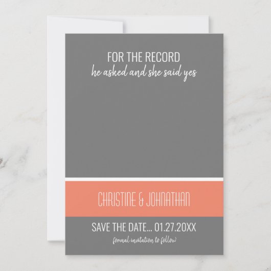 Retro Vinyl Record Flat Save The Date Kaart (Voorkant)