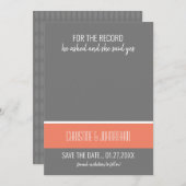 Retro Vinyl Record Flat Save The Date Kaart (Voorkant / Achterkant)