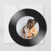 Retro Vinyl Record Foto Bruiloft Kaart (Achterkant)