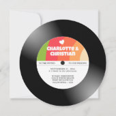Retro Vinyl Record Foto Bruiloft Kaart (Voorkant)