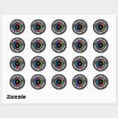 Retro Vinyl Record gepersonaliseerd Ronde Sticker (Vel)