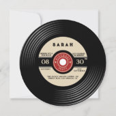 Retro Vinyl Record Invitation Anniversaire (Devant)
