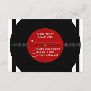 Retro Vinyl Record l Modern RSVP Kaartje