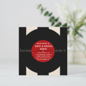 Retro Vinyl Record l Modern Weddenschap Kaart (Staand voorkant)