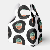 Retro Vinyl Record Music Birthday Party Bedankdoosjes (Achterkant)