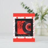 Retro Vinyl Record muziek klinkt beter bij u Briefkaart (Staand voorkant)