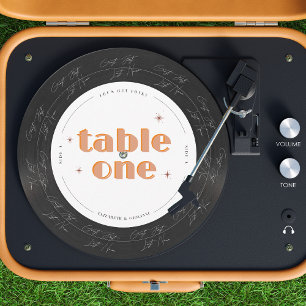 Retro Vinyl Record Muziek   Trouwtafel nummer Kaart