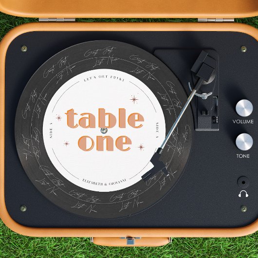 Retro Vinyl Record | Numéro de table Mariage