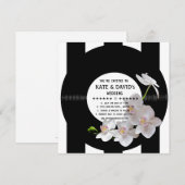 Retro Vinyl Record Orchids Modern Wedding Invites Kaart (Voorkant / Achterkant)