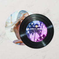 Retro Vinyl Record Palm Tree Foto Afstuderen