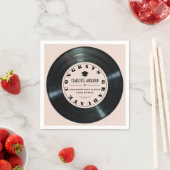 Retro Vinyl Record Roze Afstuderen Servet (Insitu)
