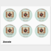 Retro Vinyl Record Thank You Round Stickers (Feuille)
