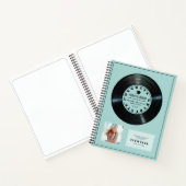 Retro Vinyl Record Turquoise Graduise Livre d'invi (Intérieur)
