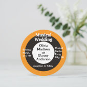  Retro Vinyl Record Unieke Musical Wedding Kaart (Staand voorkant)